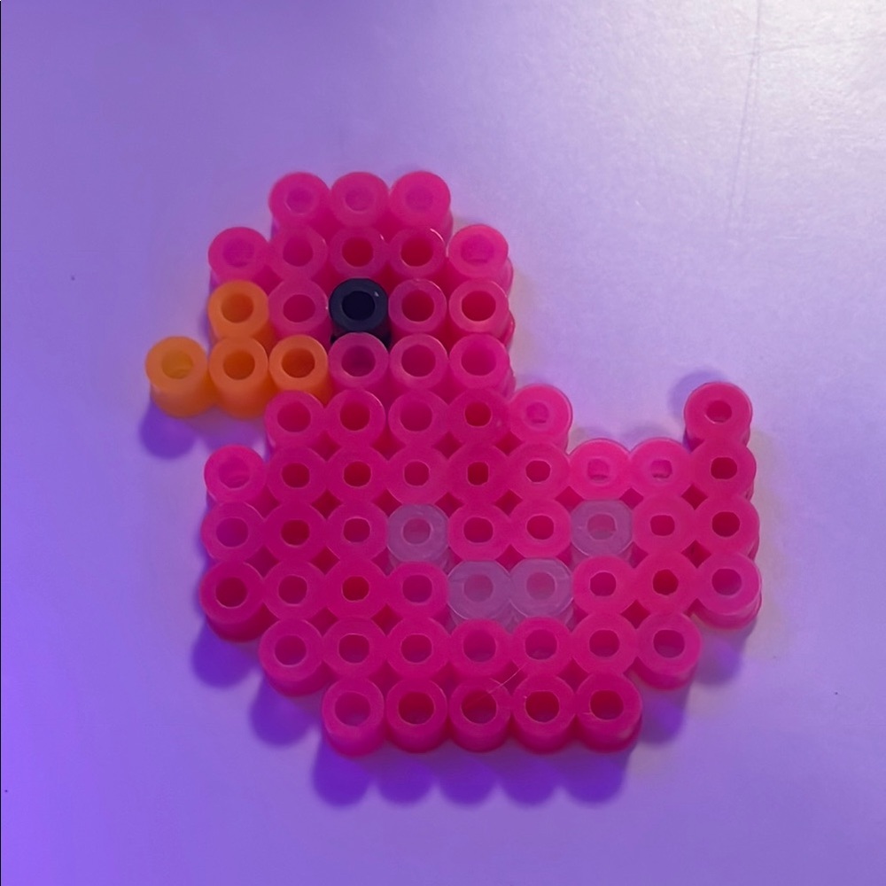 Pink Duck Bead Art